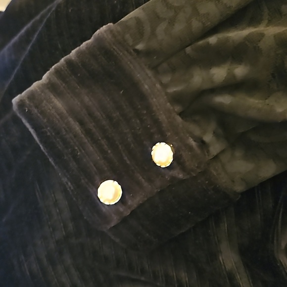 POL Velvet Lace Ruffle Witchy Goth Castlecore Long Sleeve Oversized Blouse - Picture 10 of 10